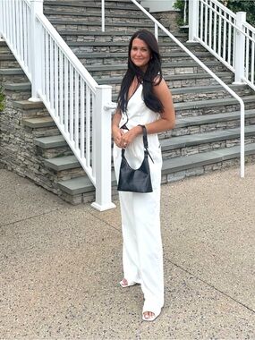 White and Black Pant Set